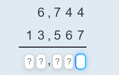 Add two numbers up to five digits